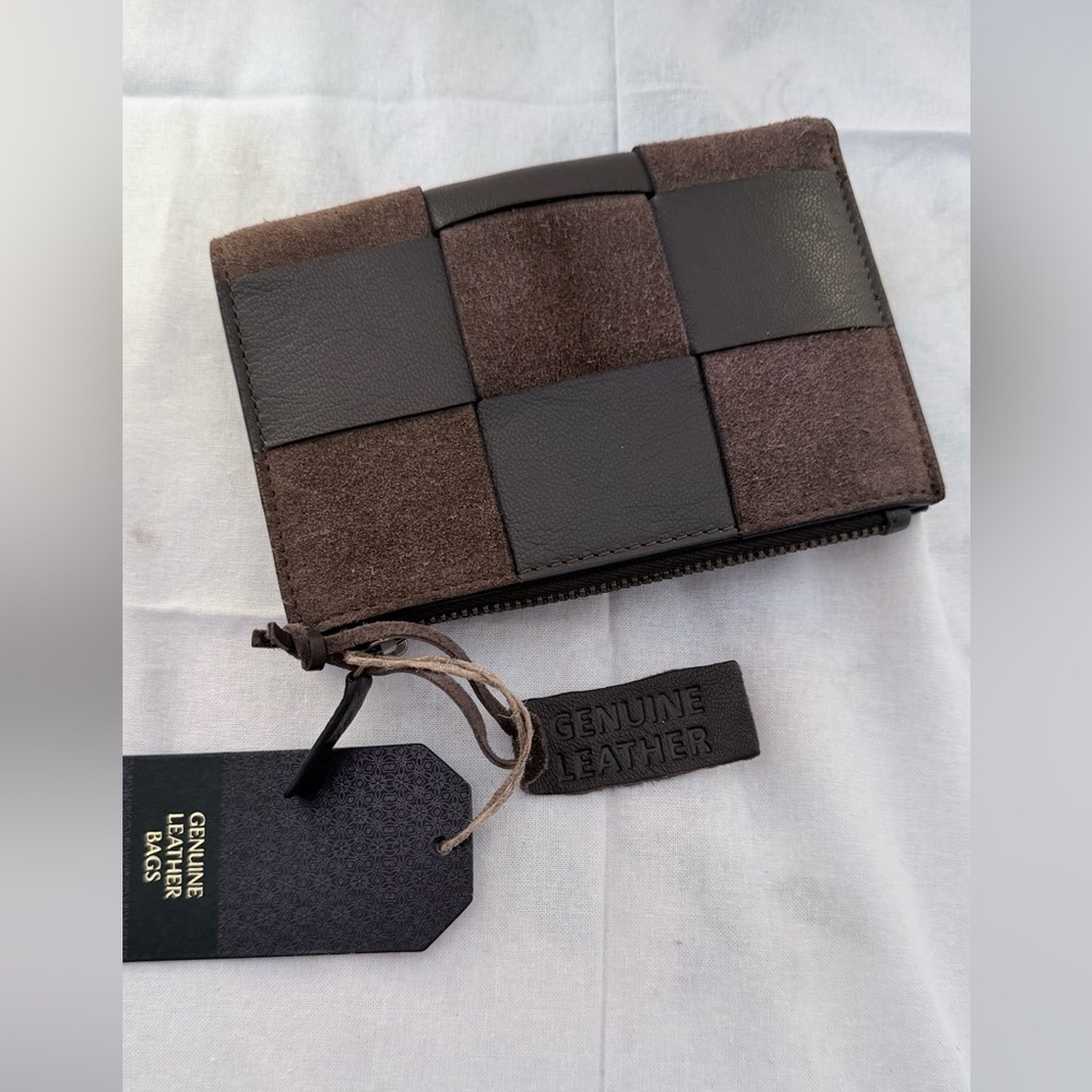 Genuine Leather Brown wallet unisex Bag - Picture 4 of 12